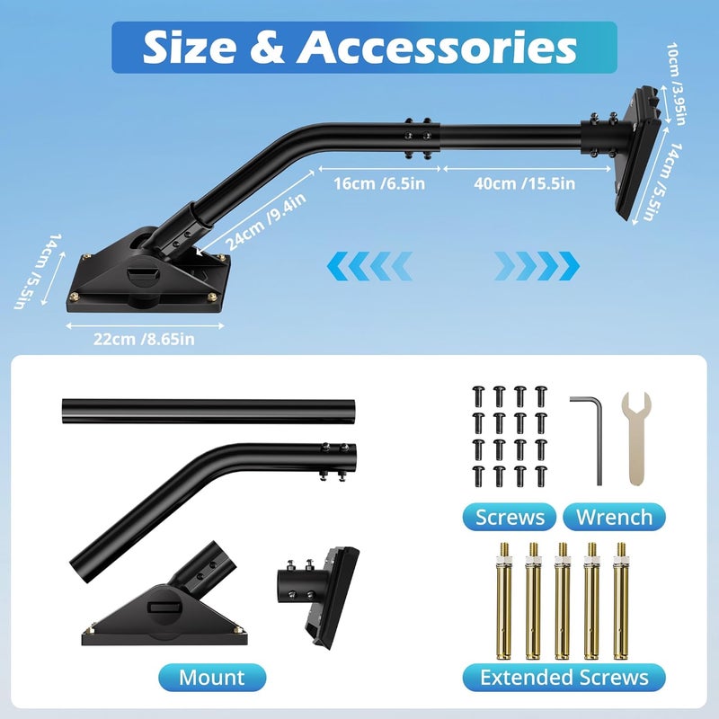 UBeesize Starlink Mount Gen 3, Starlink Pole Mounts for Gen 3 Standard Satellite Dish, Adjustable Starlink Gen3 Wall Mounting Kits with Pipe Adapter - Image 5